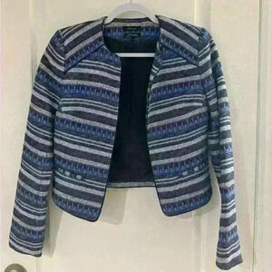 RW&CO. Woman’s blazer jacket suit in blue pattern  never worn before